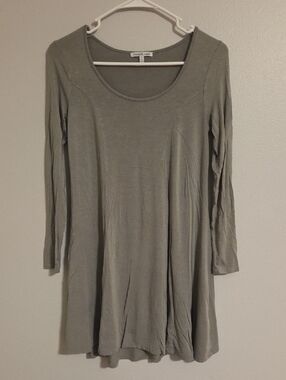 Charlotte Russe Scoop Neck Long Sleeve Skater Dress - Sage